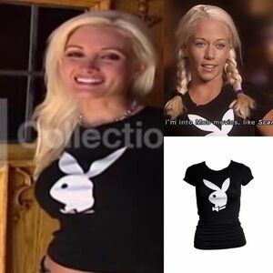 Vintage 1990s Playboy Bunny T-shirt As Seen On Holly Madison & Kendra Wilkinson